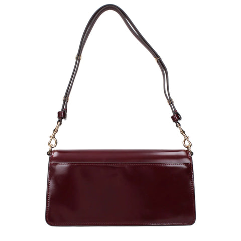 Red Leather Shoulder Bags Tory Burch
