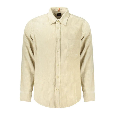 Beige Cotton Shirt Hugo Boss