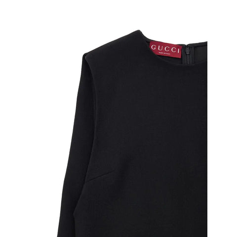 Black Wool Dress Gucci