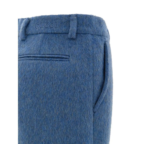 Blue Wool Short Gucci