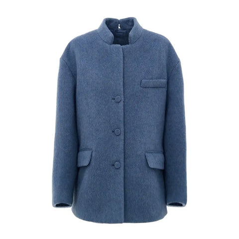 Light Blue Wool Jackets & Coat Gucci