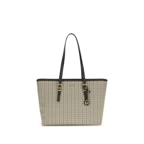 Quinn large jacquard logo Tote Bag Michael Kors